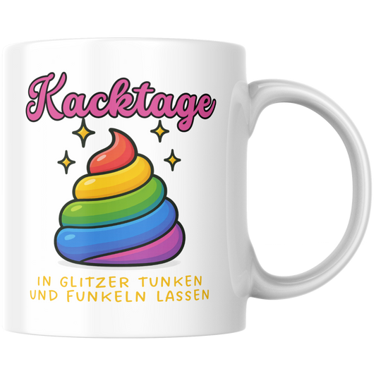 Kacktage In Glitzer Tunken Und Funkeln Lassen Kaffee Tasse