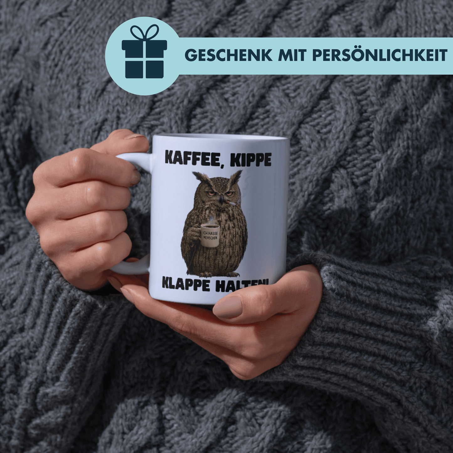 Kaffee Kippe Klappe Halten Tasse