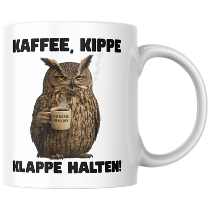 Kaffee Kippe Klappe Halten Tasse