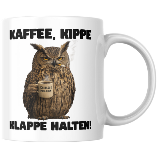 Kaffee Kippe Klappe Halten Tasse