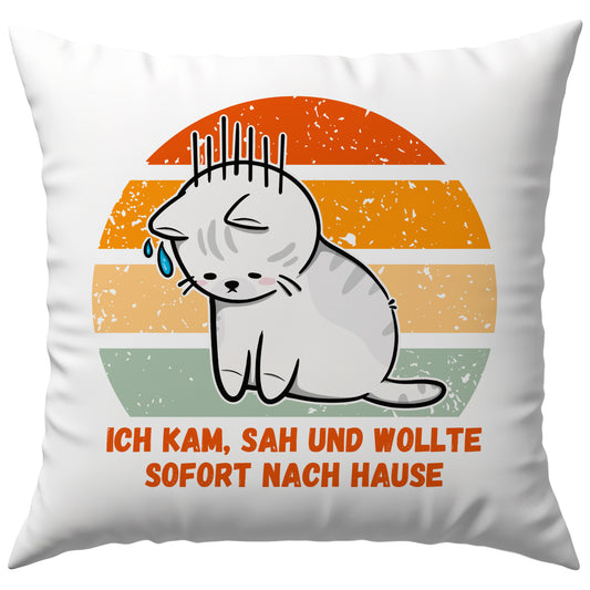 Ich Kam Sah Und Wollte Sofort Nach Hause Katze Deko Kissen