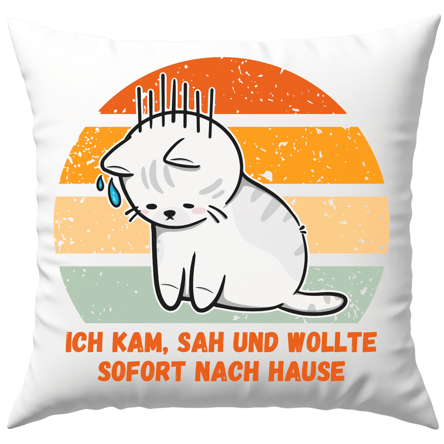 Ich Kam Sah Und Wollte Sofort Nach Hause Katze Deko Kissen