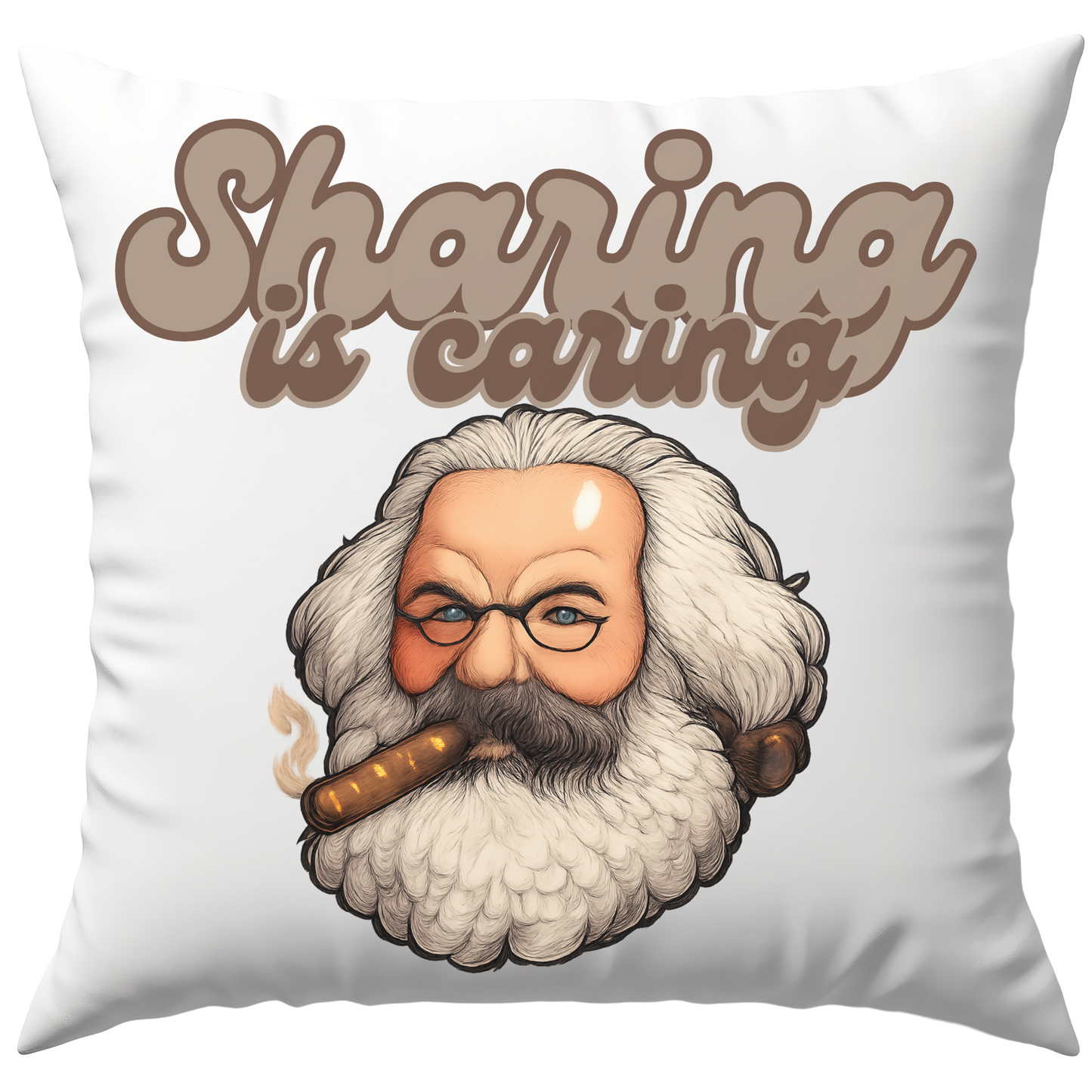 Sharing Is Caring Karl Marx Deko Kissen