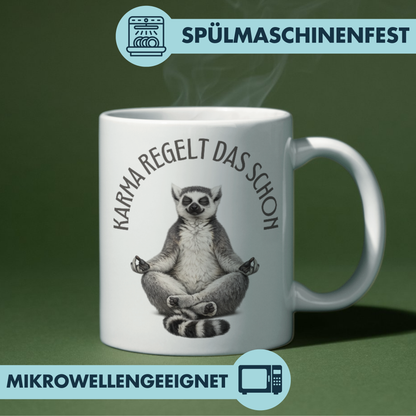 Karma Regelt Das Schon Lemur Kaffee Tasse