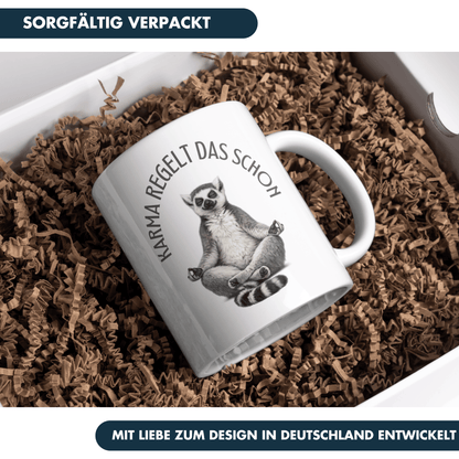 Karma Regelt Das Schon Lemur Kaffee Tasse