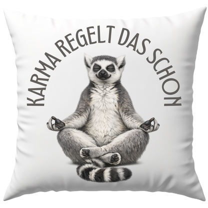 Karma Regelt Das Schon Lemur Deko Kissen