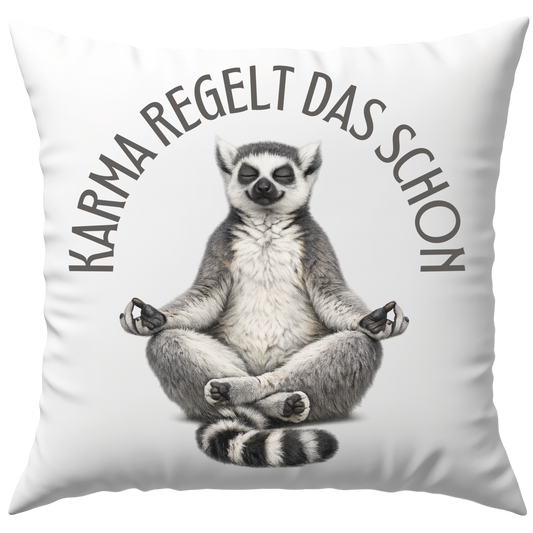 Karma Regelt Das Schon Lemur Deko Kissen