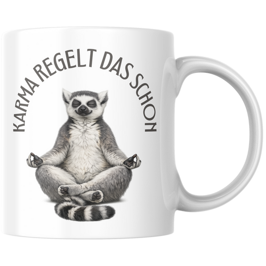 Karma Regelt Das Schon Lemur Kaffee Tasse