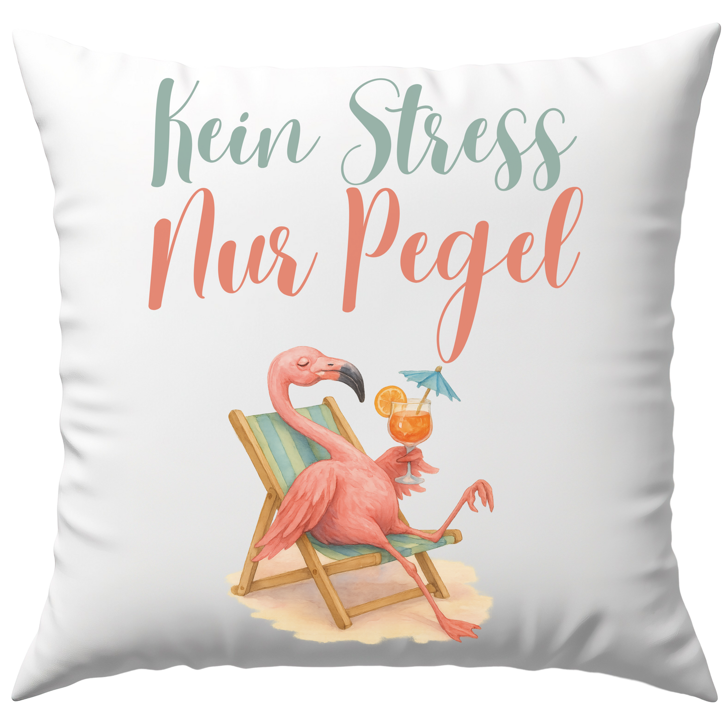 Kein Stress Nur Pegel Flamingo Cocktail Deko Kissen