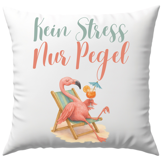 Kein Stress Nur Pegel Flamingo Cocktail Deko Kissen