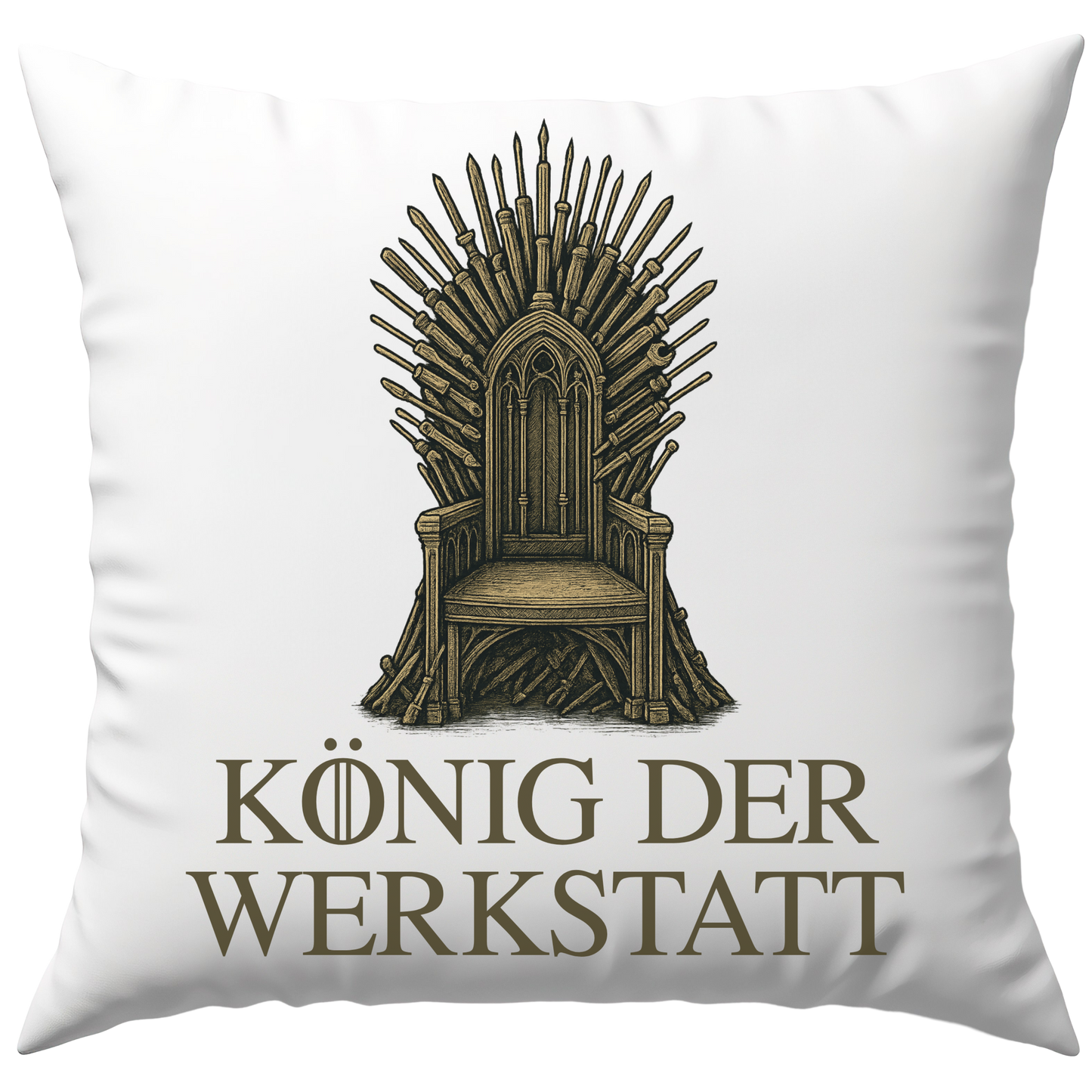 König Der Werkstatt Thron Aus Werkzeug Deko Kissen