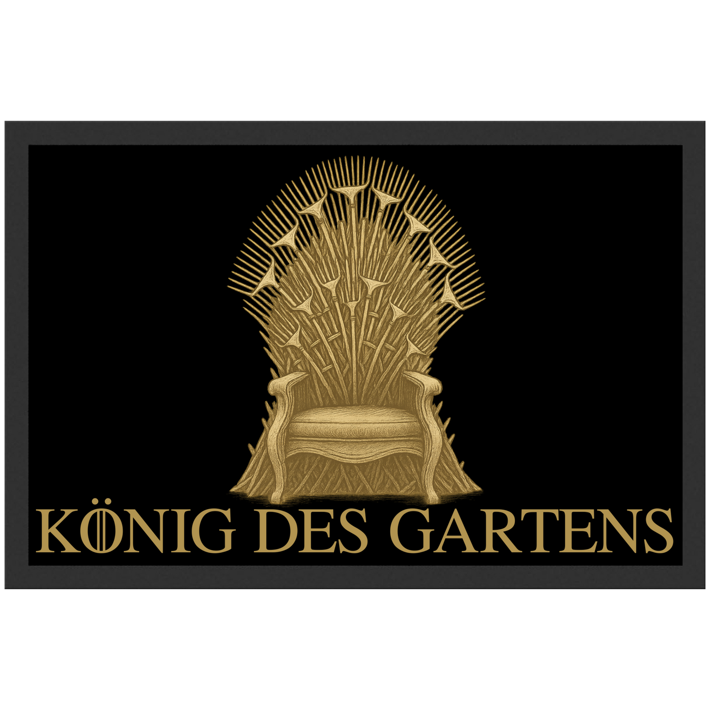 König des Gartens Thron Aus Rechen Fußmatte
