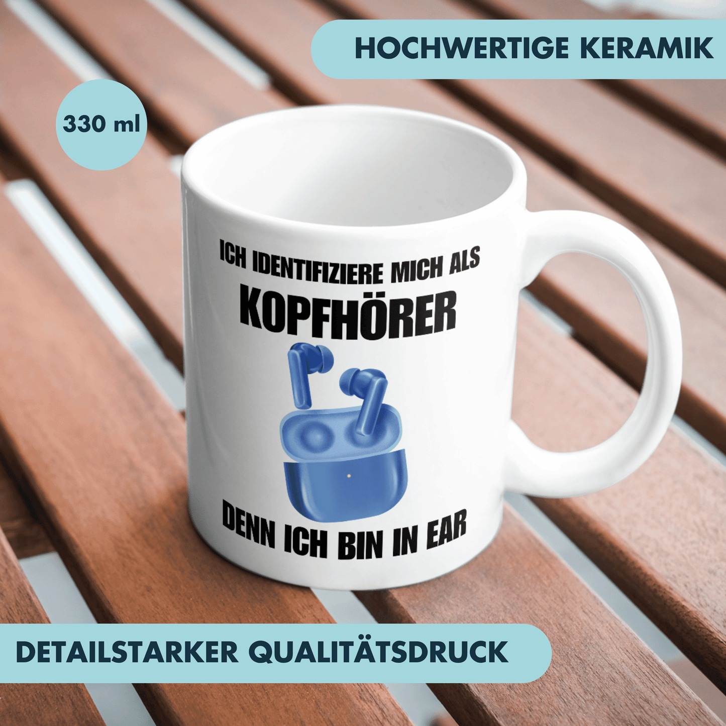 Ich Identifiziere Mich Als Kopfhörer Denn Ich Bin In Ear Kaffee Tasse