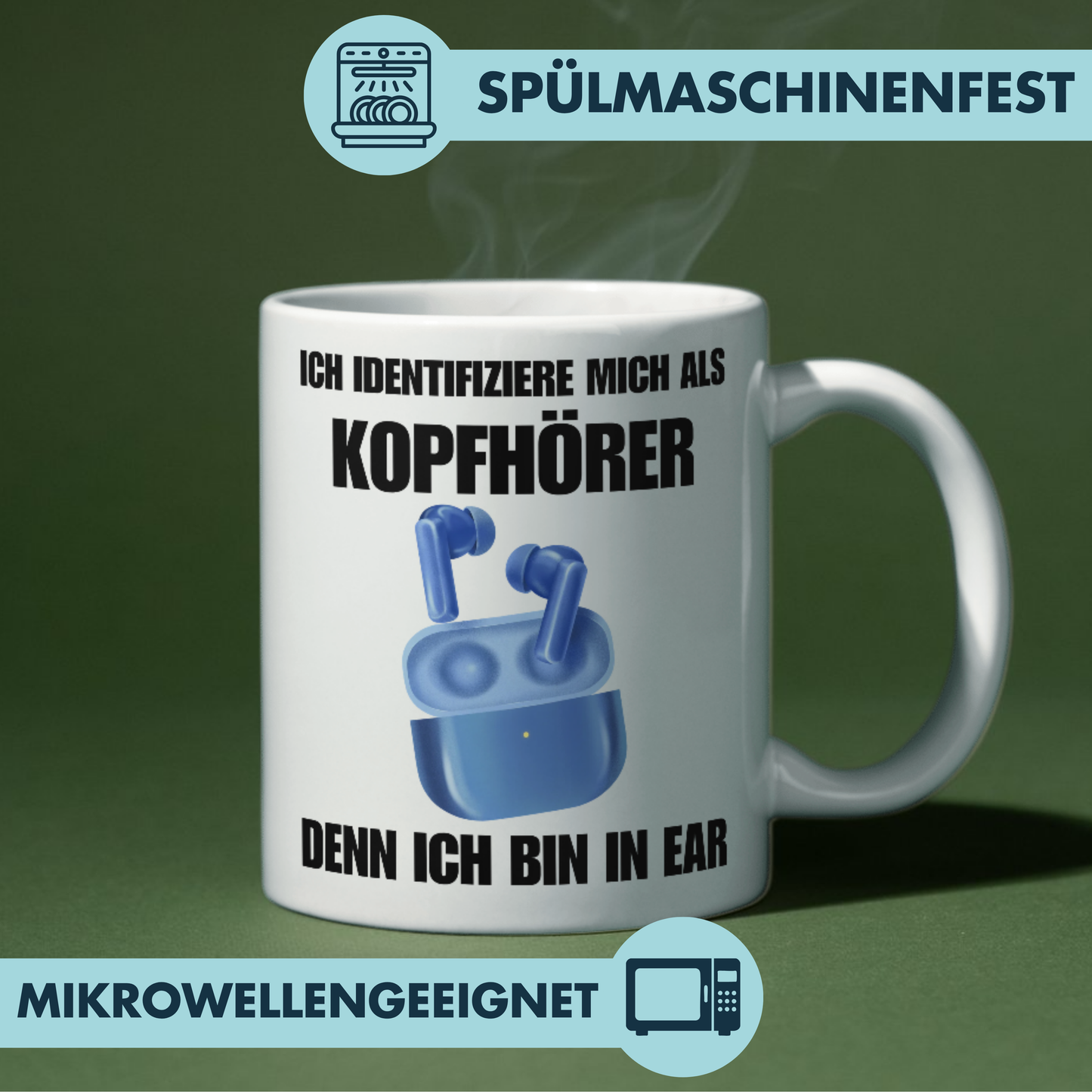Ich Identifiziere Mich Als Kopfhörer Denn Ich Bin In Ear Kaffee Tasse