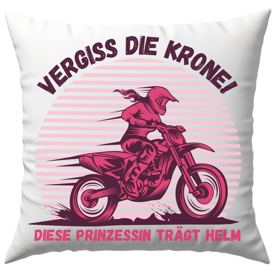Vergiss Die Krone Diese Prinzessin Trägt Helm Motorrad Deko Kissen