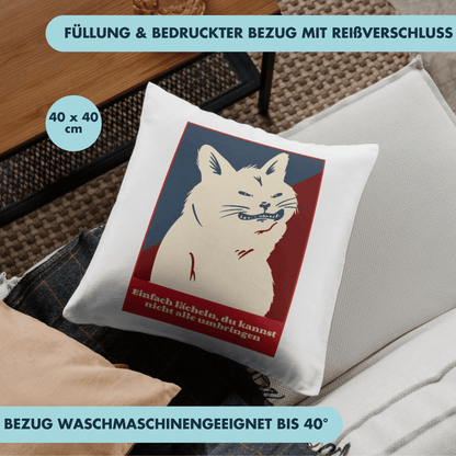 Einfach Lächeln Du Kannst Nicht Alle Umbringen Katze Deko Kissen