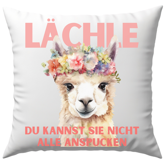 Lächle Du Kannst Sie Nicht Alle Anspucken Lama Alapaka Deko Kissen