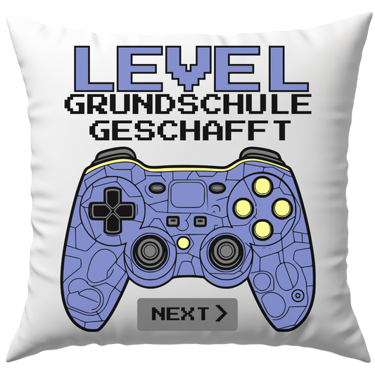 Level Grundschule Geschafft Zocker Gamer Deko Kissen