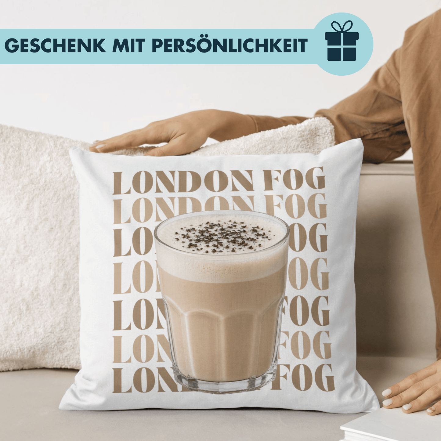 London Fog Tee Deko Kissen