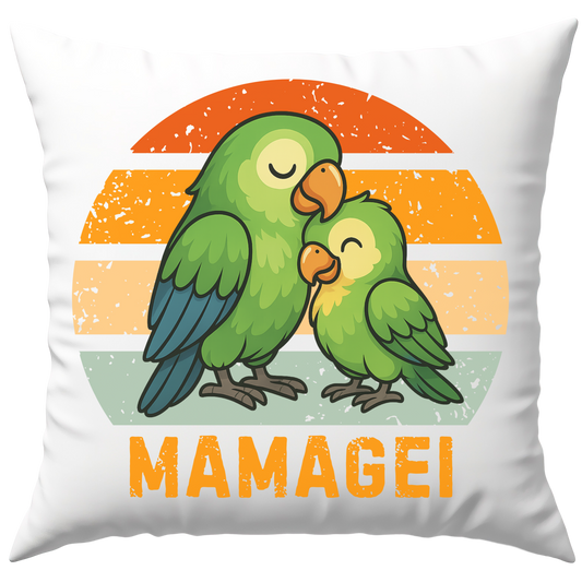 Mamagei Papagei Wortspiel Muttertag Deko Kissen