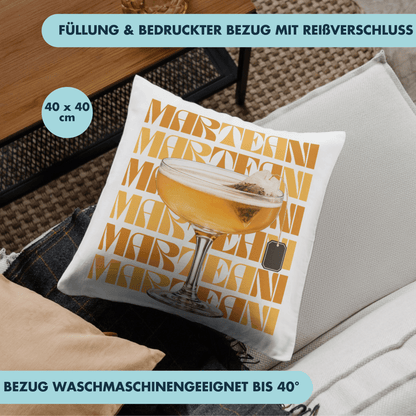 Marteani Tee Martini Cocktail Deko Kissen