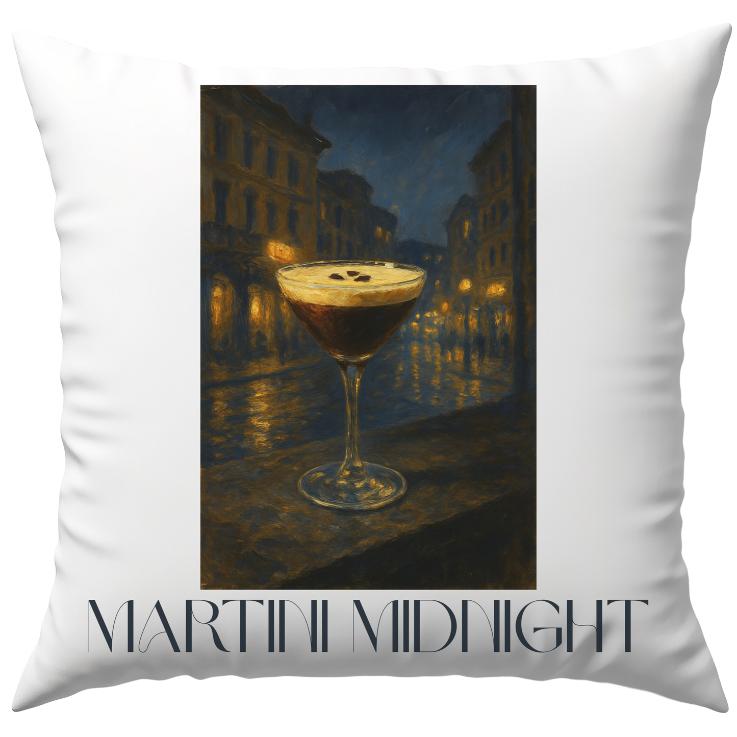 Espresso Martini Midnight Cocktail Deko Kissen