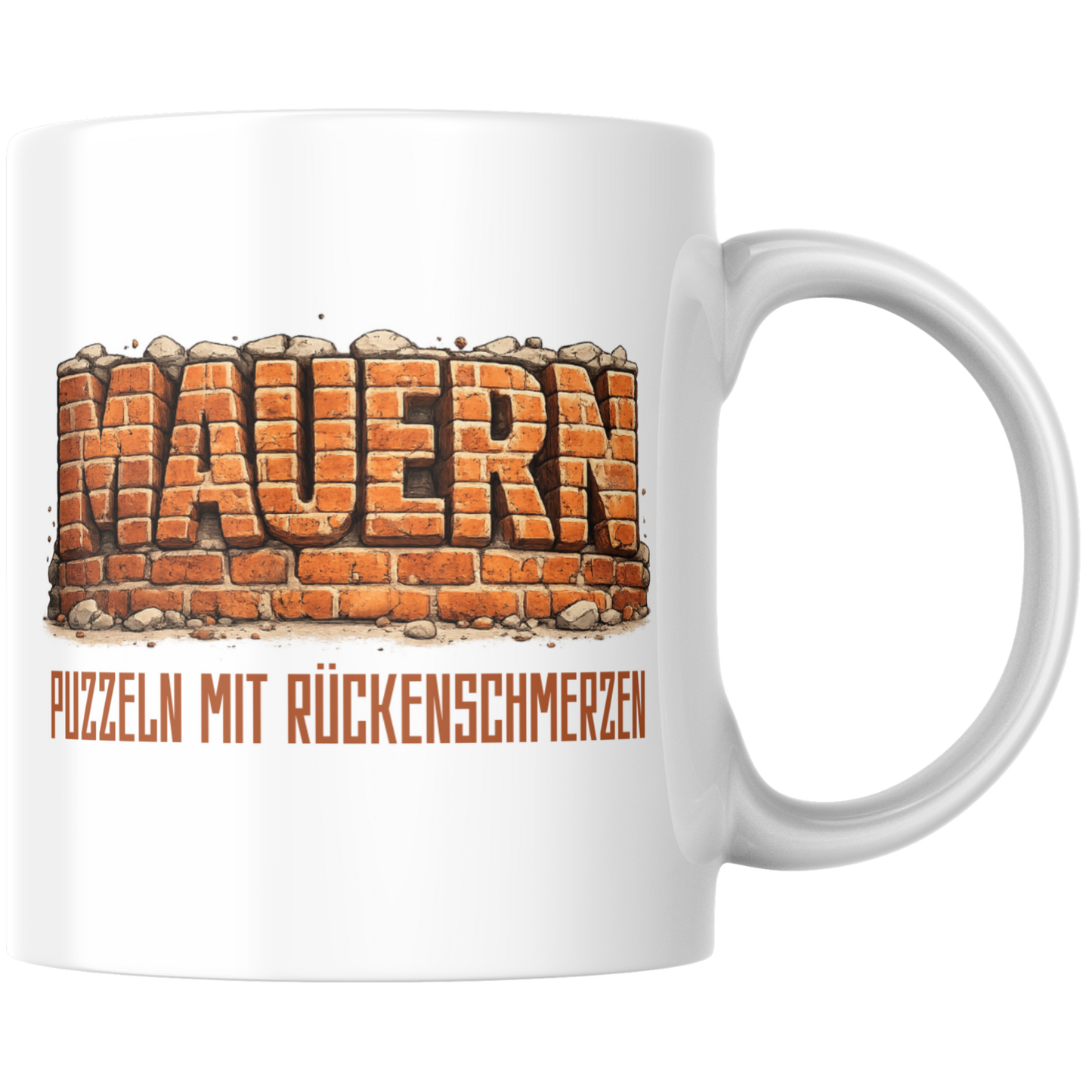 Mauern Puzzeln Mit Rückenschmerzen Maurer Kaffee Tasse