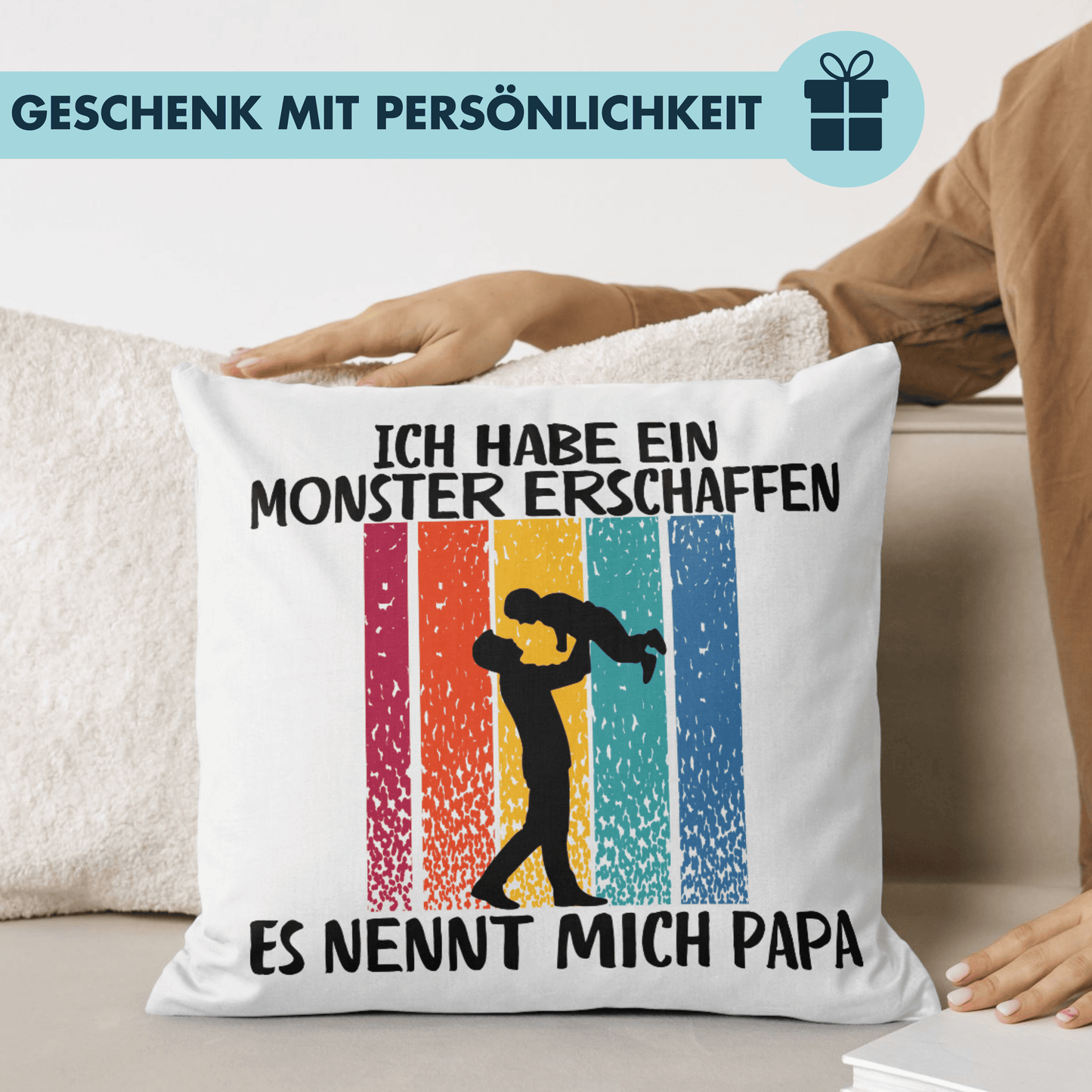Ich Habe Ein Monster Erschaffen Es Nennt Mich Papa Kind Vater Vatertag Deko Kissen