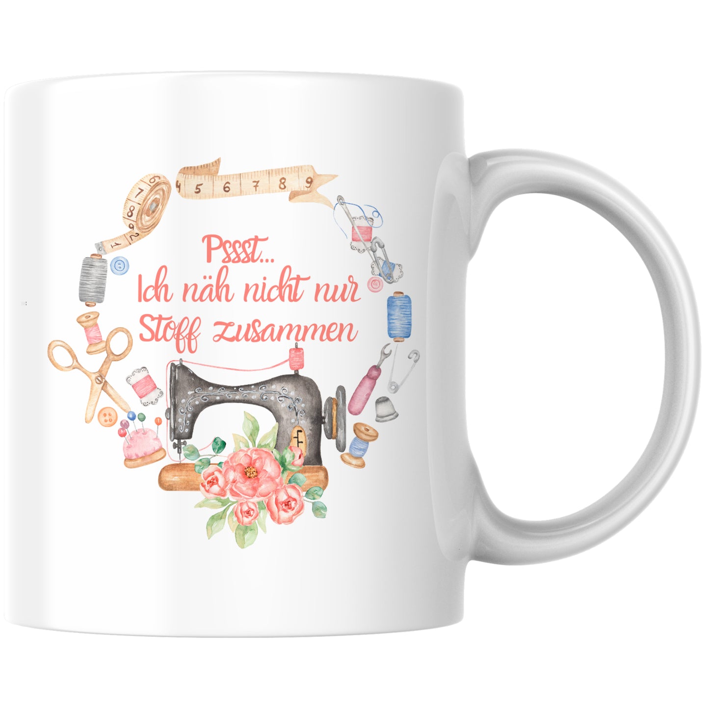 Ich Näh Nicht Nur Stoff Zusammen Schneiderin Näherin Kaffee Tasse