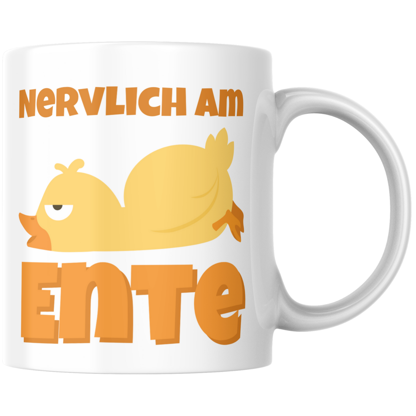 Nervlich Am Ente Wortspiel Arbeit Kaffee Tasse