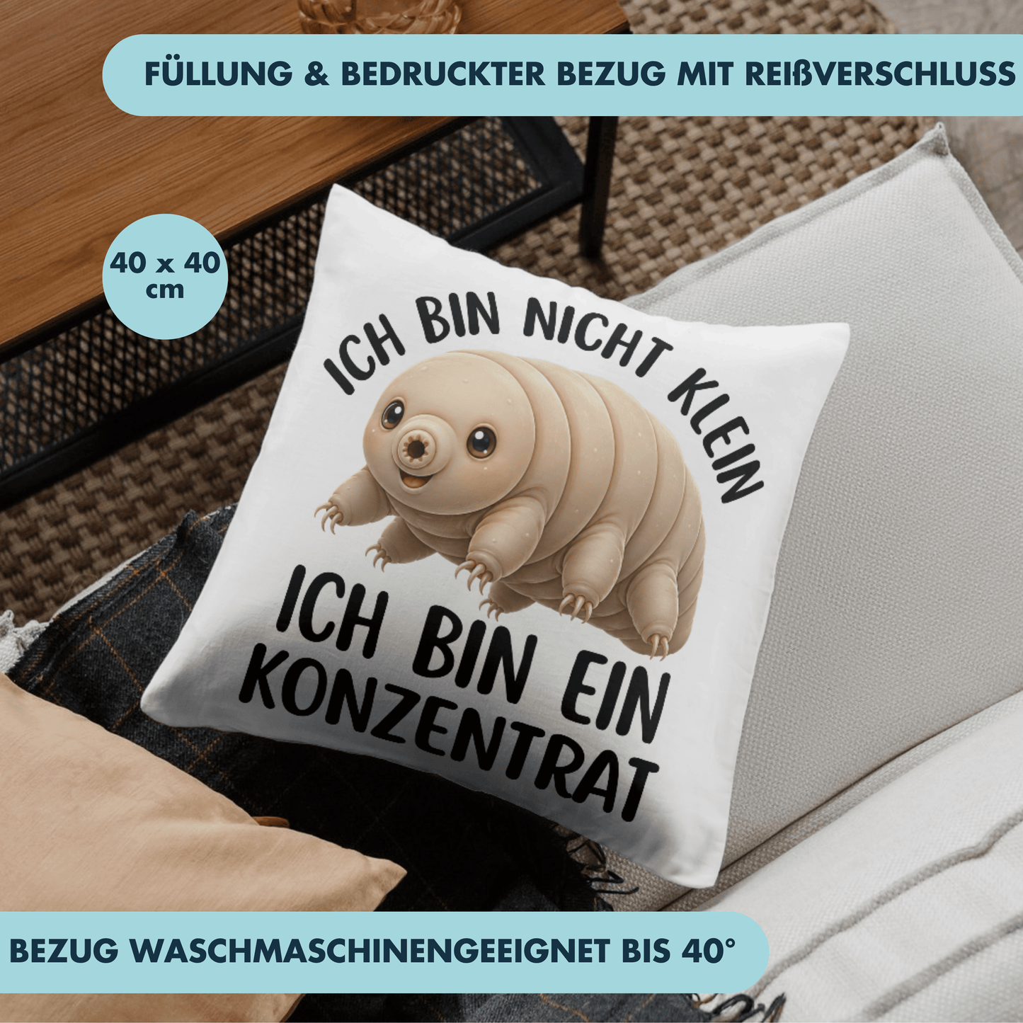 Ich Bin Nicht Klein Ich Bin Ein Konzentrat Deko Kissen