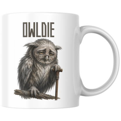 Owldie Wortspiel Oldie Eule Kaffee Tasse