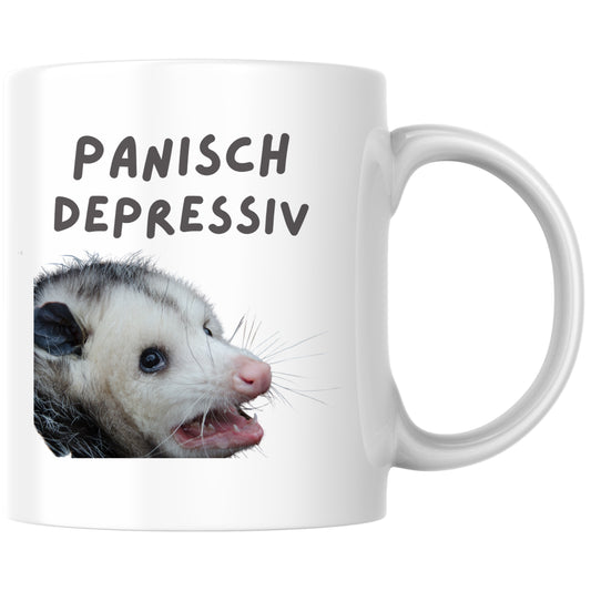 Panisch Depressiv Opossum Meme Kaffee Tasse
