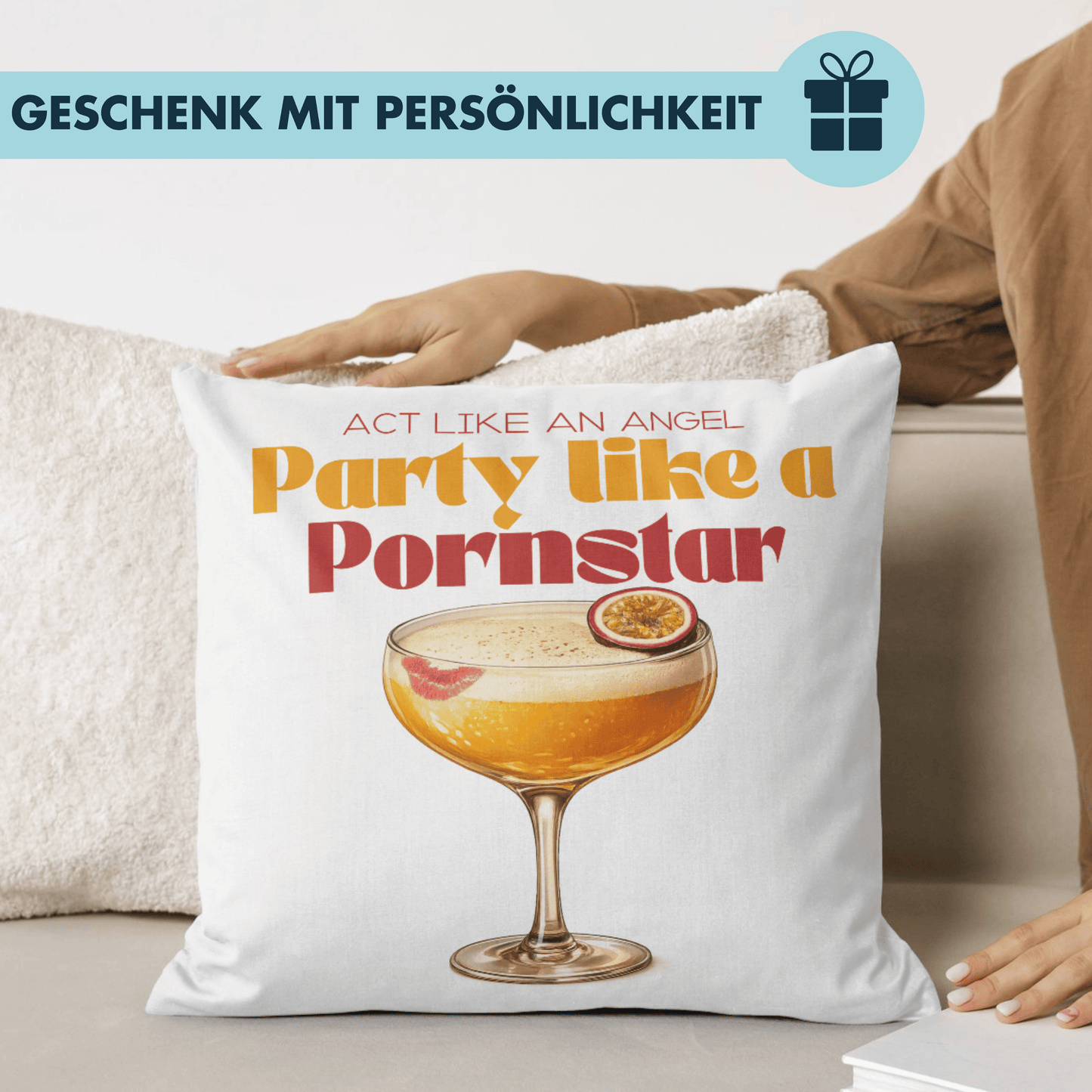 Party Like A Pornstar Martini Cocktail Deko Kissen