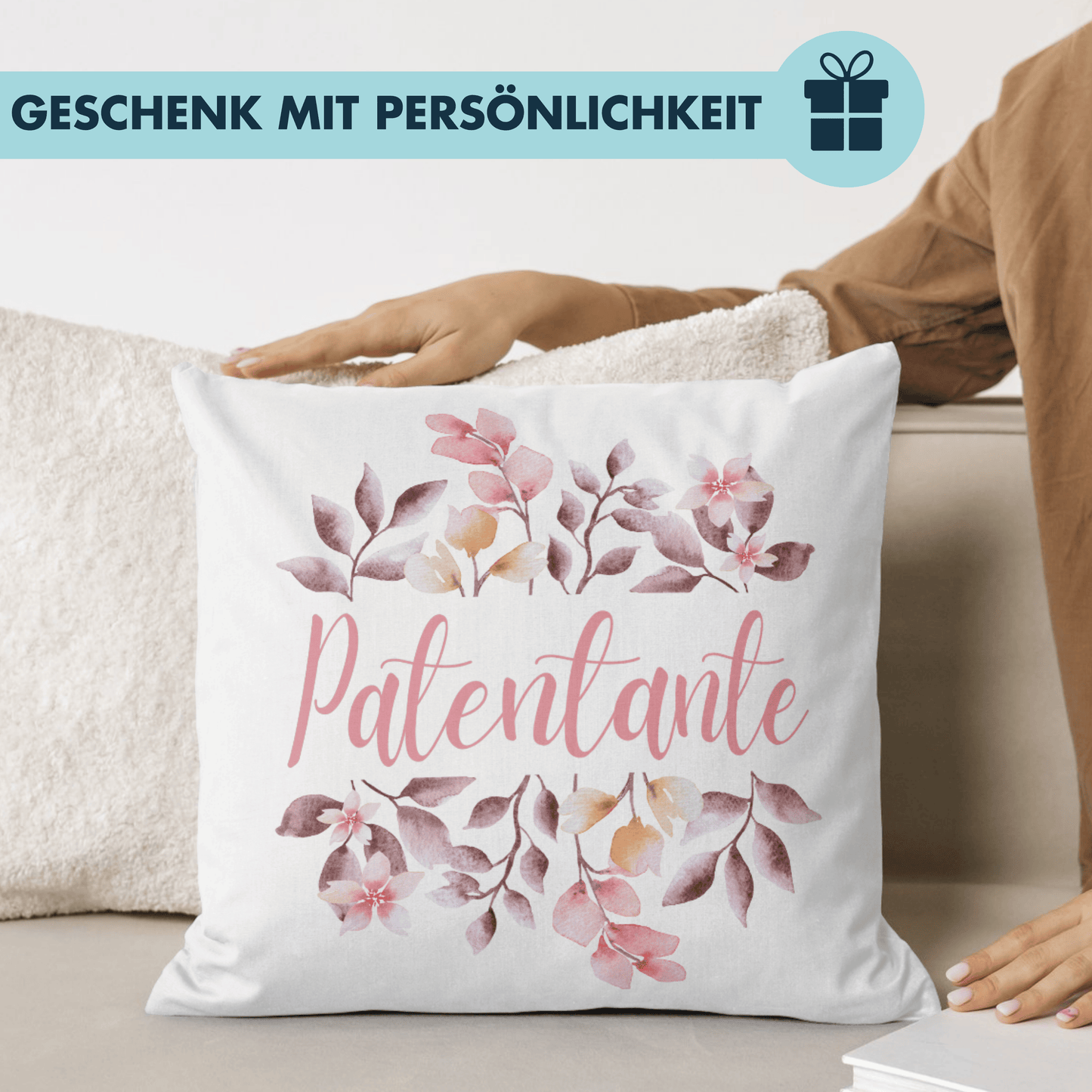 Patentante Baby Patenschaft Geschenk Deko Kissen