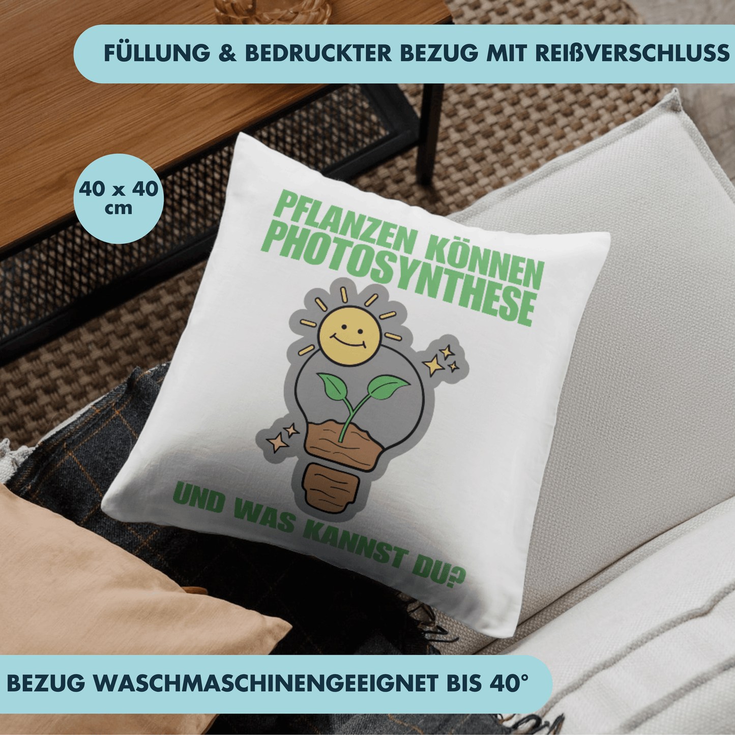 Pflanzen Können Photosynthese Und was Kannst Du? Fies Gemein Deko Kissen
