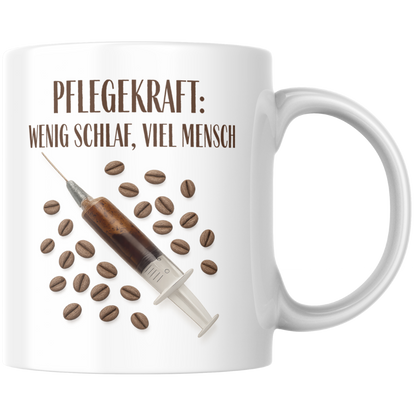 Pflegekraft: Wenig Schlaf, Viel Mensch Spritze Pflege Kaffee Tasse