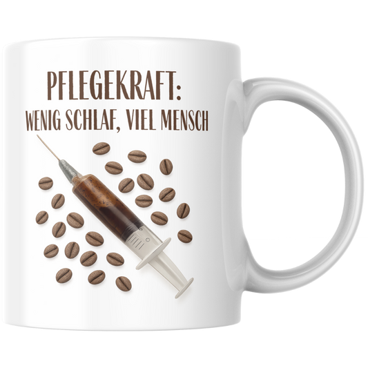 Pflegekraft: Wenig Schlaf, Viel Mensch Spritze Pflege Kaffee Tasse