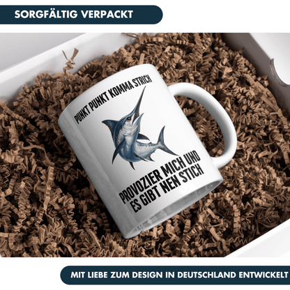 Punkt Punkt Komma Strich Provozier Mich Und Es Gibt Nen Stich Kaffee Tasse