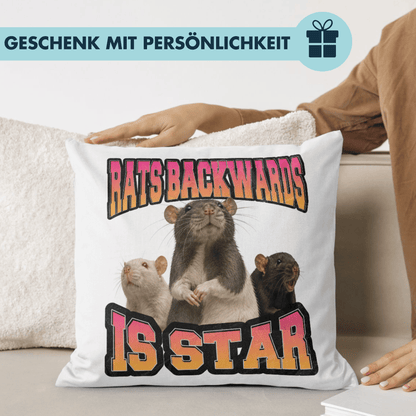 Rats Backwards Is Star Deko Kissen