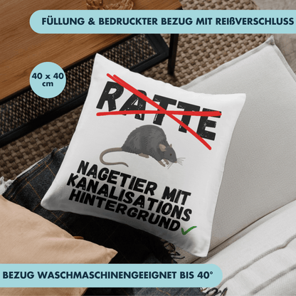 Ratte Nagetier Mit Kanalisationshintergund Politisch Korrekt Deko Kissen