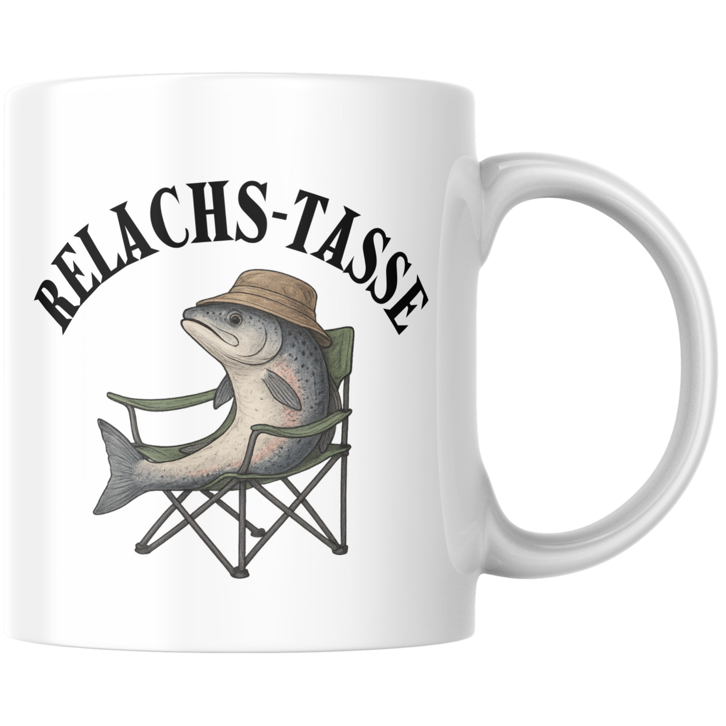 Relachs Relax Angler Wortspiel Kaffee Tasse