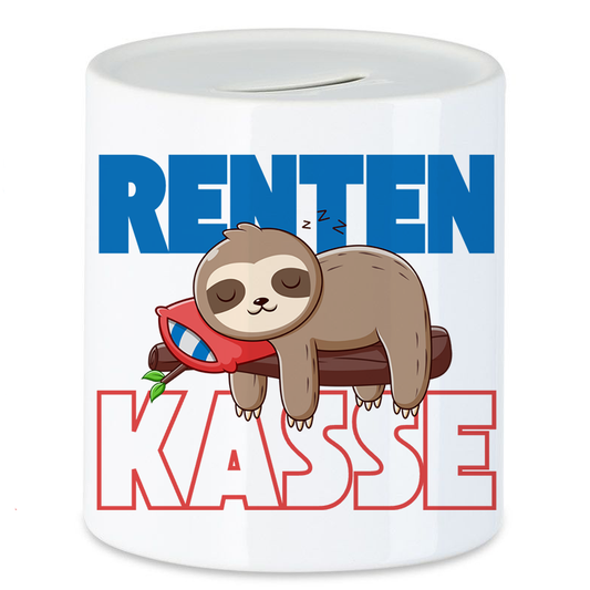 Rentenkasse Rente Ruhestand Renteneinstieg Abschiedsgeschenk Faultier Spardose