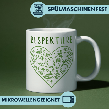 Respektiere Tiere Vegan Kaffee Tasse