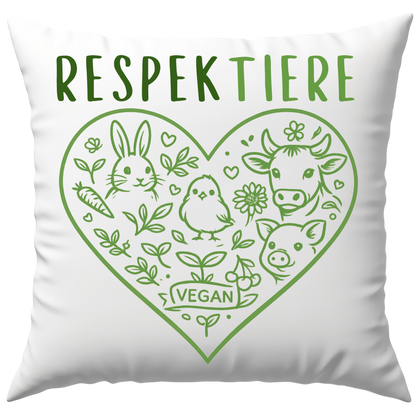 Respektiere Tiere Vegan Deko Kissen