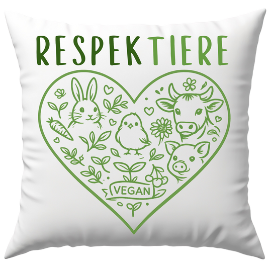 Respektiere Tiere Vegan Deko Kissen