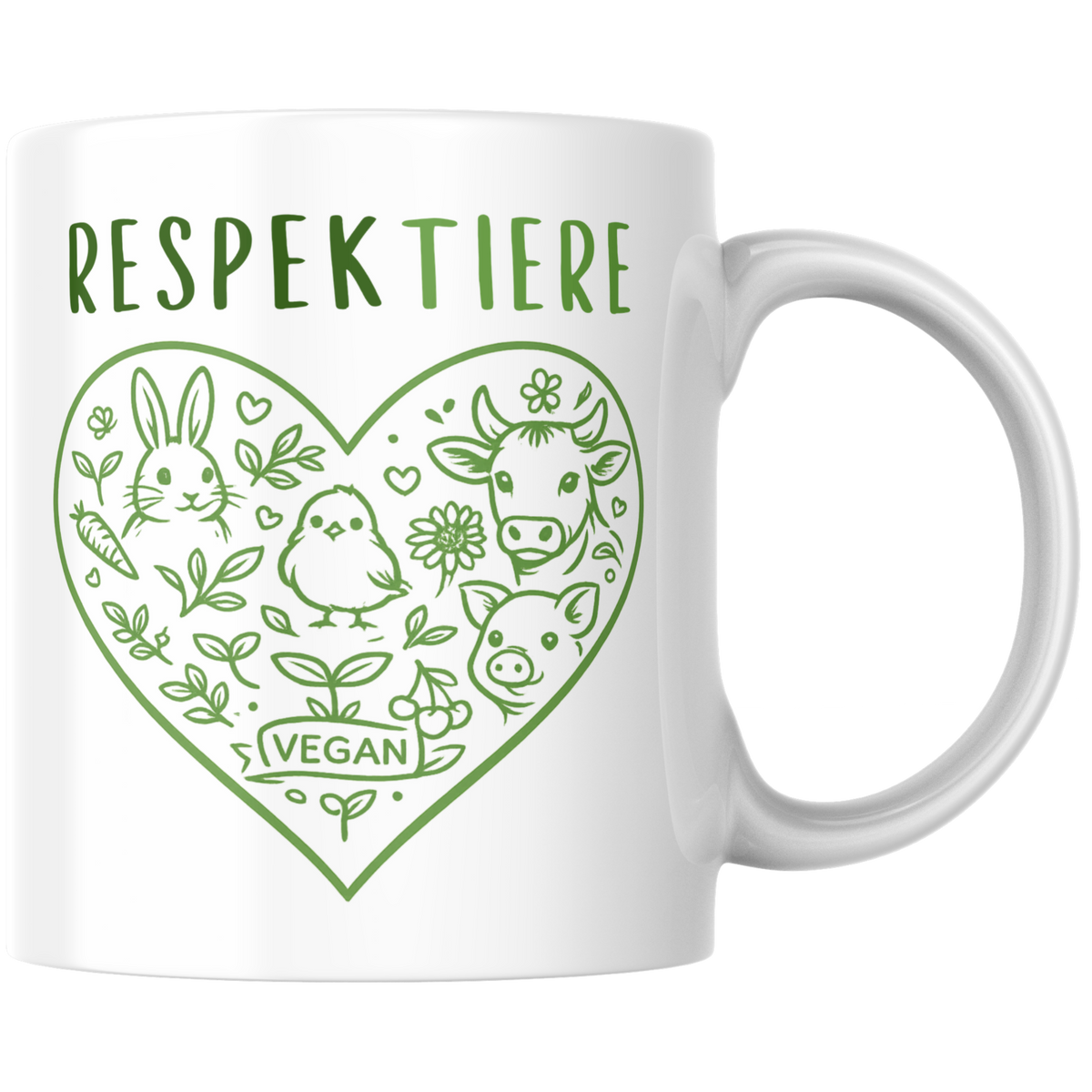 Respektiere Tiere Vegan Kaffee Tasse