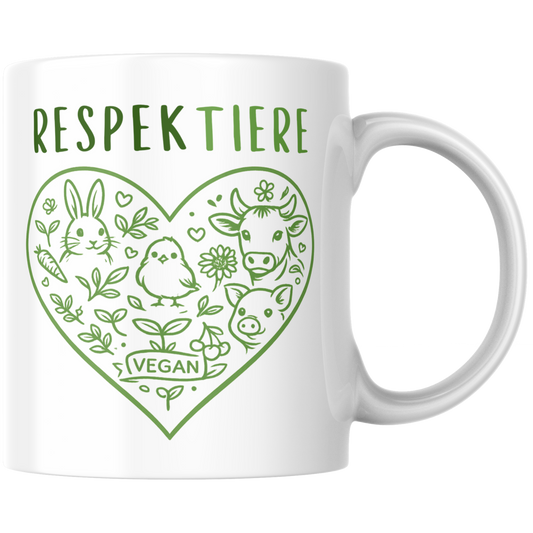 Respektiere Tiere Vegan Kaffee Tasse
