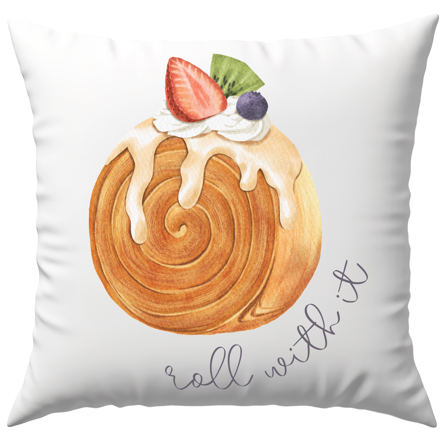 New York Croissant Roll With It Deko Kissen