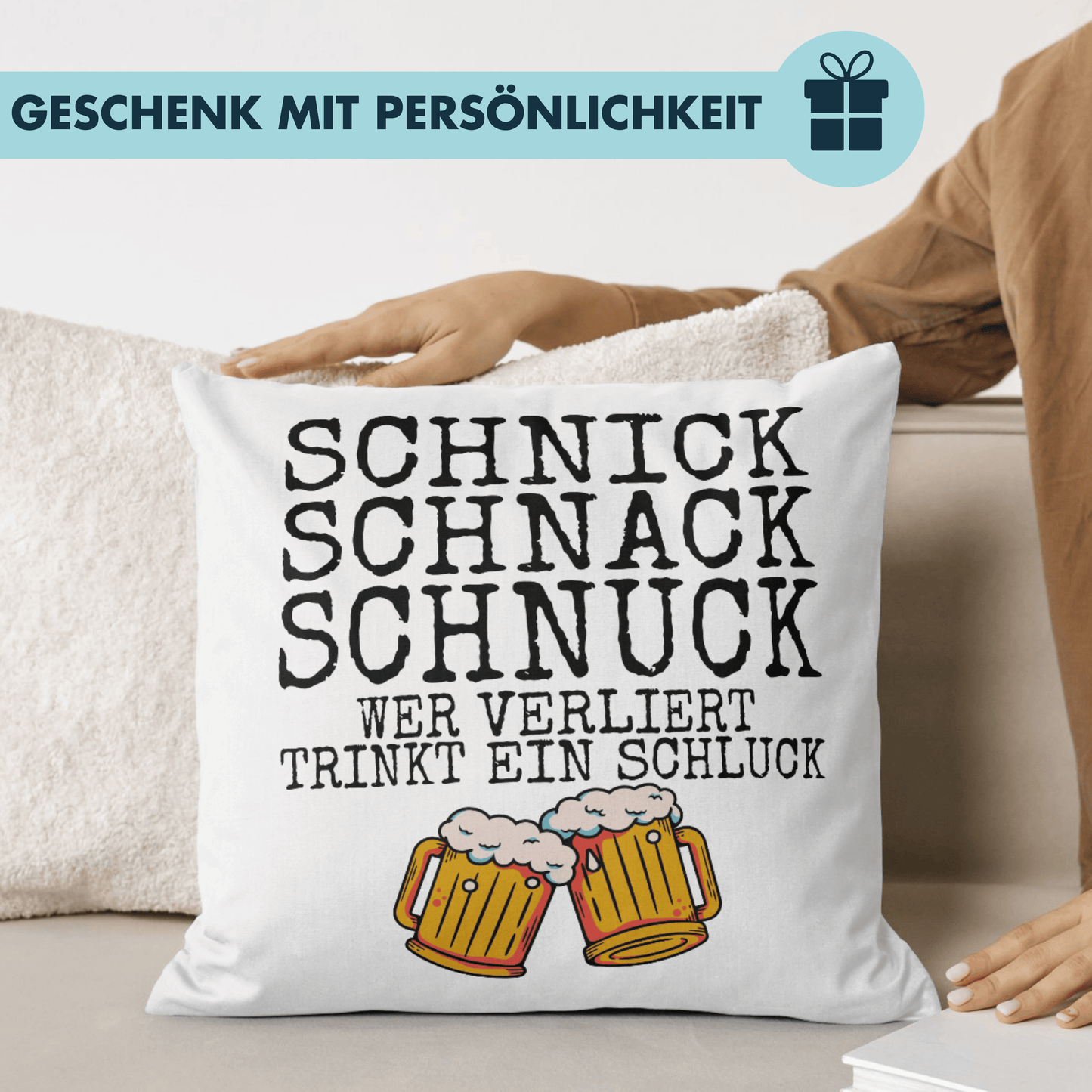 Schnick Schnack Schnuck Wer Verliert Trinkt Ein Schluck Bier Deko Kissen